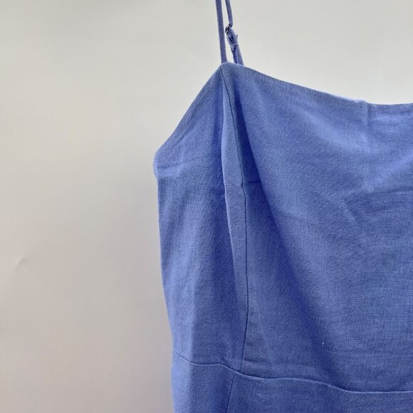 Lush Women's Square Neck Sheath Dress Blue Violet Size Medium Ruffle Hem - Picture 3 of 9